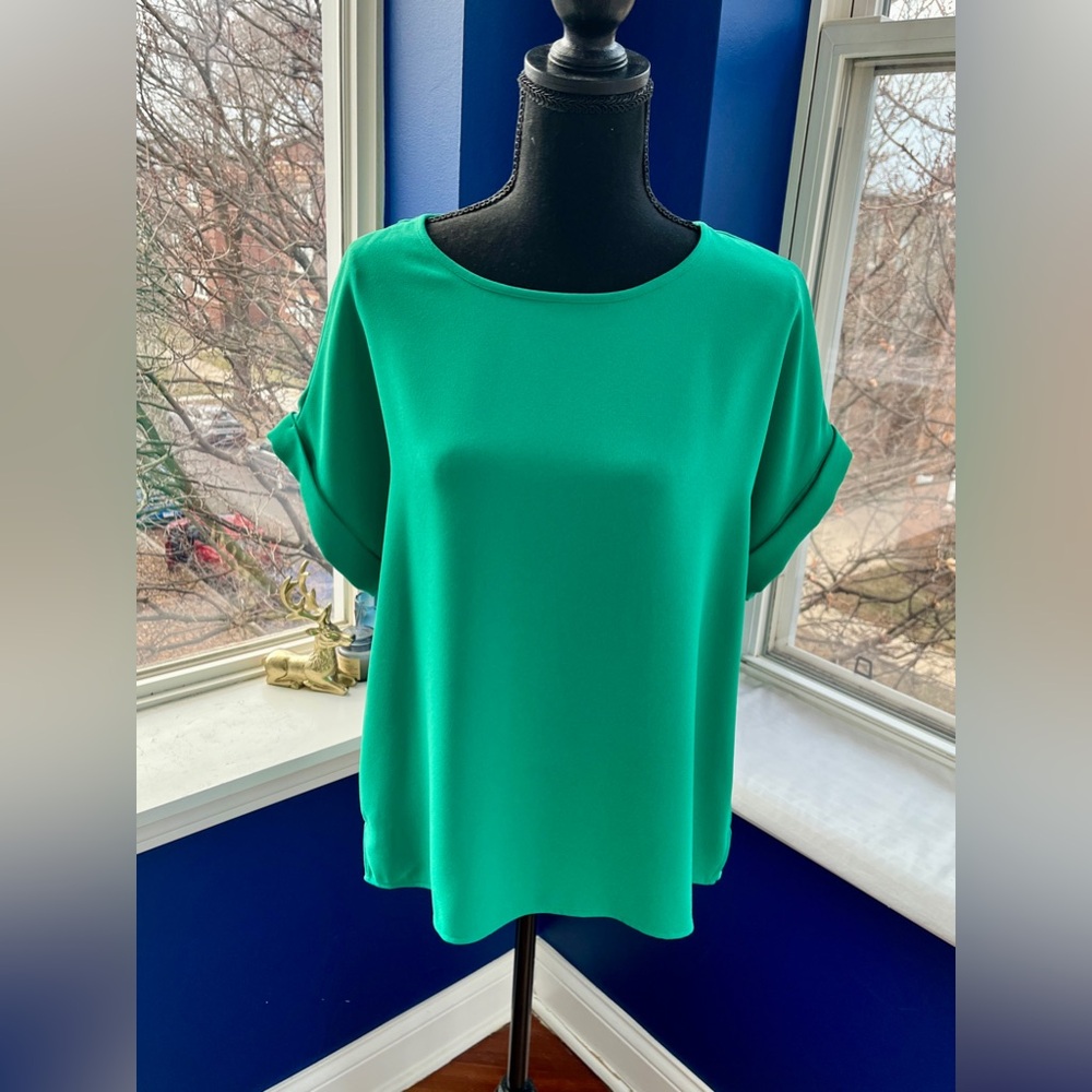Gerard Darel Kelly Green Draped Back Top, size 8